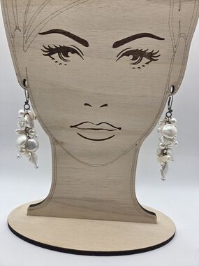 1651. Vintage Pearl Cluster Drop Earrings